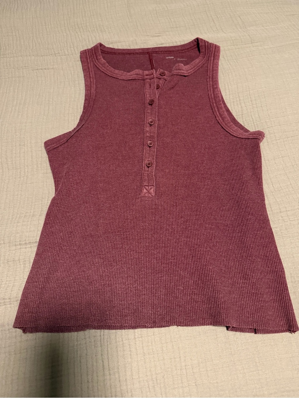 Aerie  Henley Tank Top in Plum